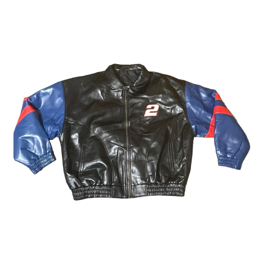 Chase Rusty Wallace XL Polyvinyl Chloride Leather Jacket NASCAR Multicolor